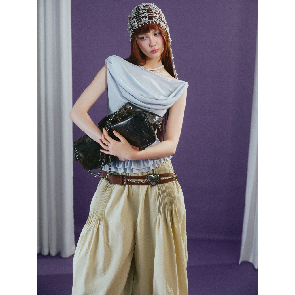 Yuna Top - Remmus | Áo cổ đổ xếp rũ trễ vai hack eo - BST DOLLY HOUSE