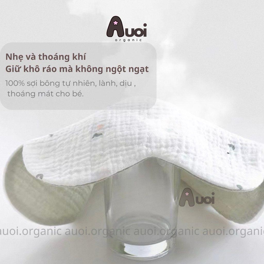 (Combo 5 chiếc) Yếm Xô Hoạ Tiết, Yếm Xô Muslin 4 Lớp Xoay 360 Độ Cho Bé Sơ Sinh, Ăn Dặm Mềm Mại Thấm Hút Tốt