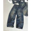 Quần jeans suông đính đá bên