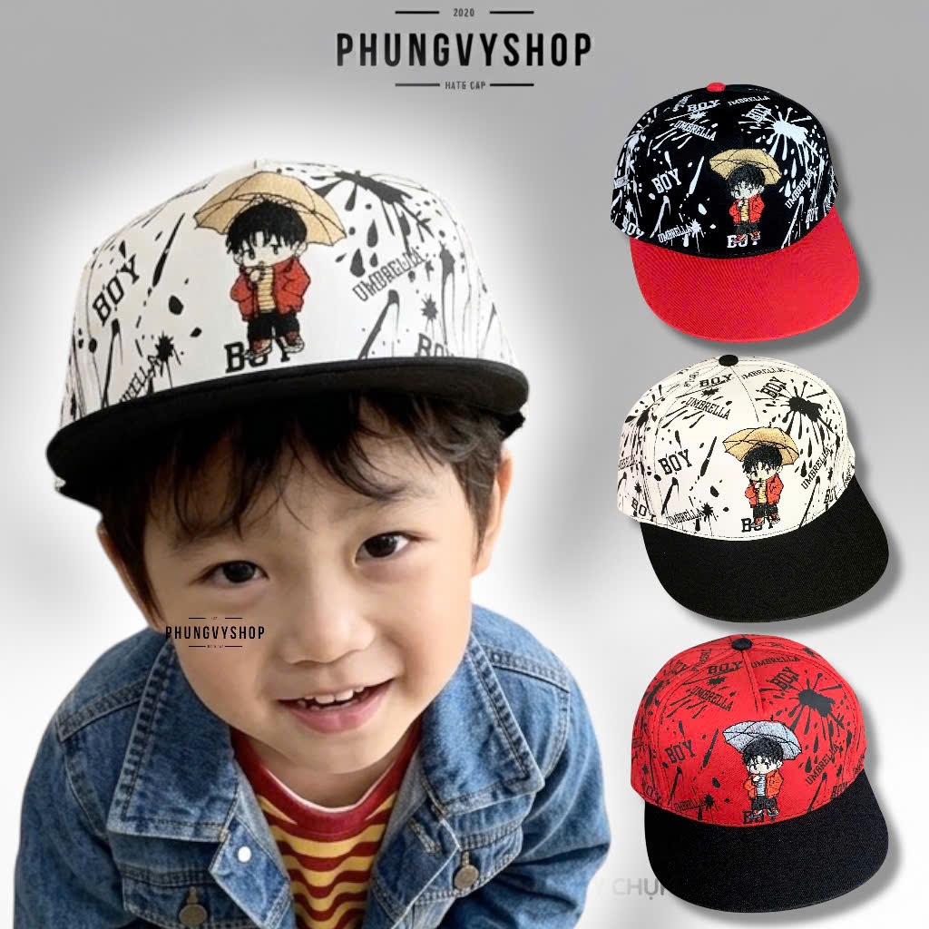 Bé 4-8 TUỔI/ Mũ hiphop snapback lưỡi trai bé trai phungvyshop- Nón trẻ em / BOYCAMDU/