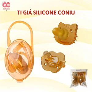 Núm ti giả Silicone Nguyên Khối Cho Bé Siêu Mềm Mại, Hộp Đựng Bảo Vệ, Dây Xích Chống Thất Lạc, Kháng Khuẩn, BPA Free