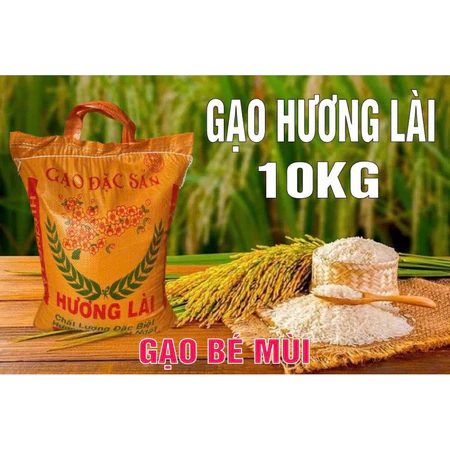 Gạo Hương Lài Long An Bao 10kg, Dẻo Mềm, Thơm lài tự nhiên