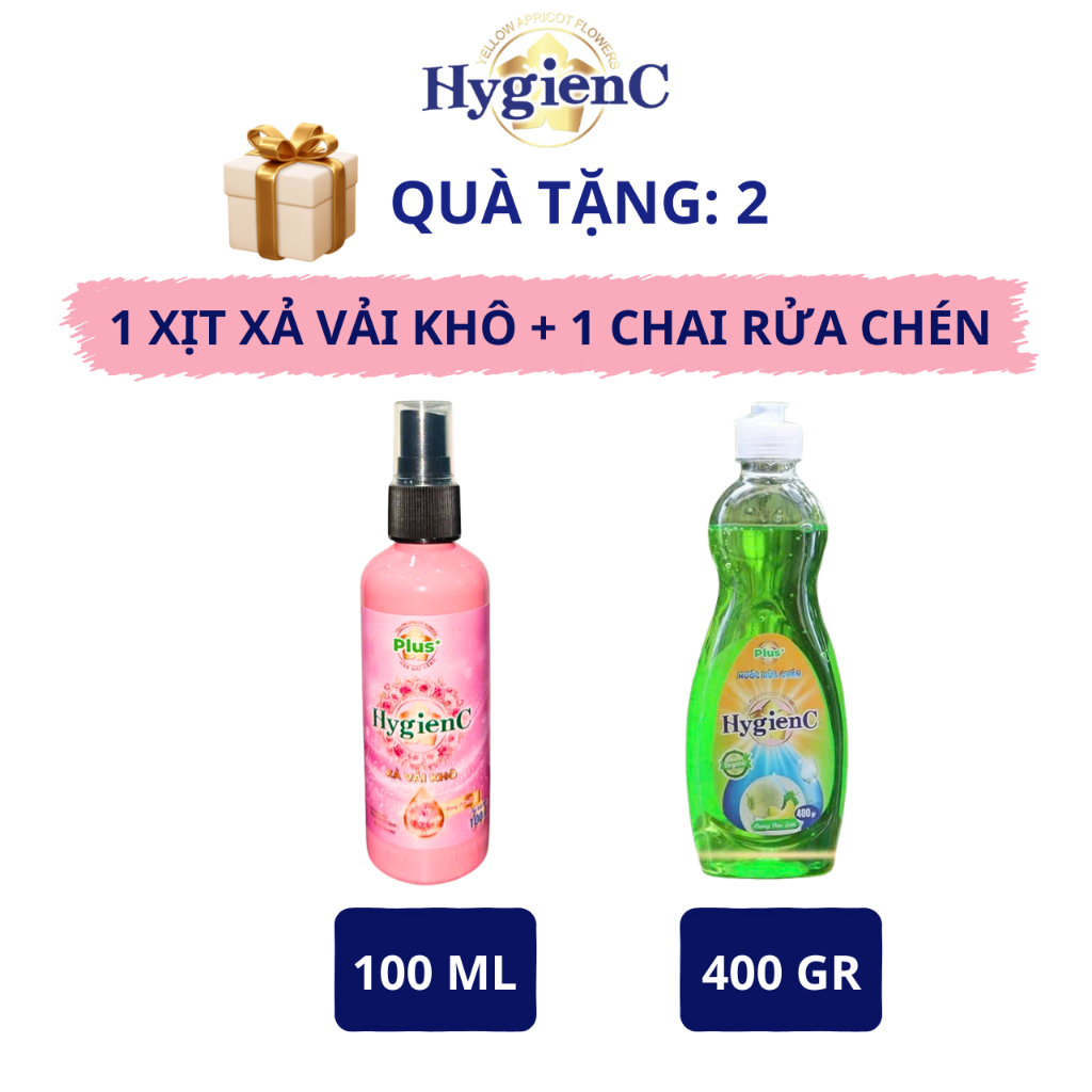 Combo 3 Can Nước Giặt HygienC Plus 2.0 Kg/Can - Đậm Đặc, Hương Nước Hoa, Sạch Vết Bẩn (6 Mùi Huong)