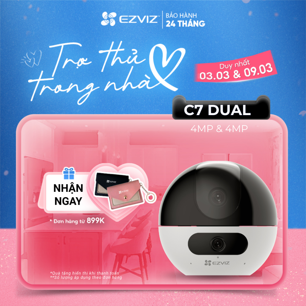 Camera WIFI Ống kính kép EZVIZ C7 4MP&4MP quay quét toàn cảnh, Báo động ...