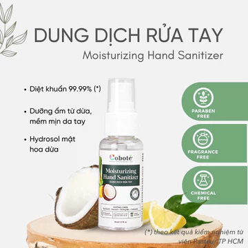 Nước rửa tay khô diệt khuẩn Cobote thơm hương sả thư giãn, mềm tay, giữ ẩm, không hại da tay 30ml