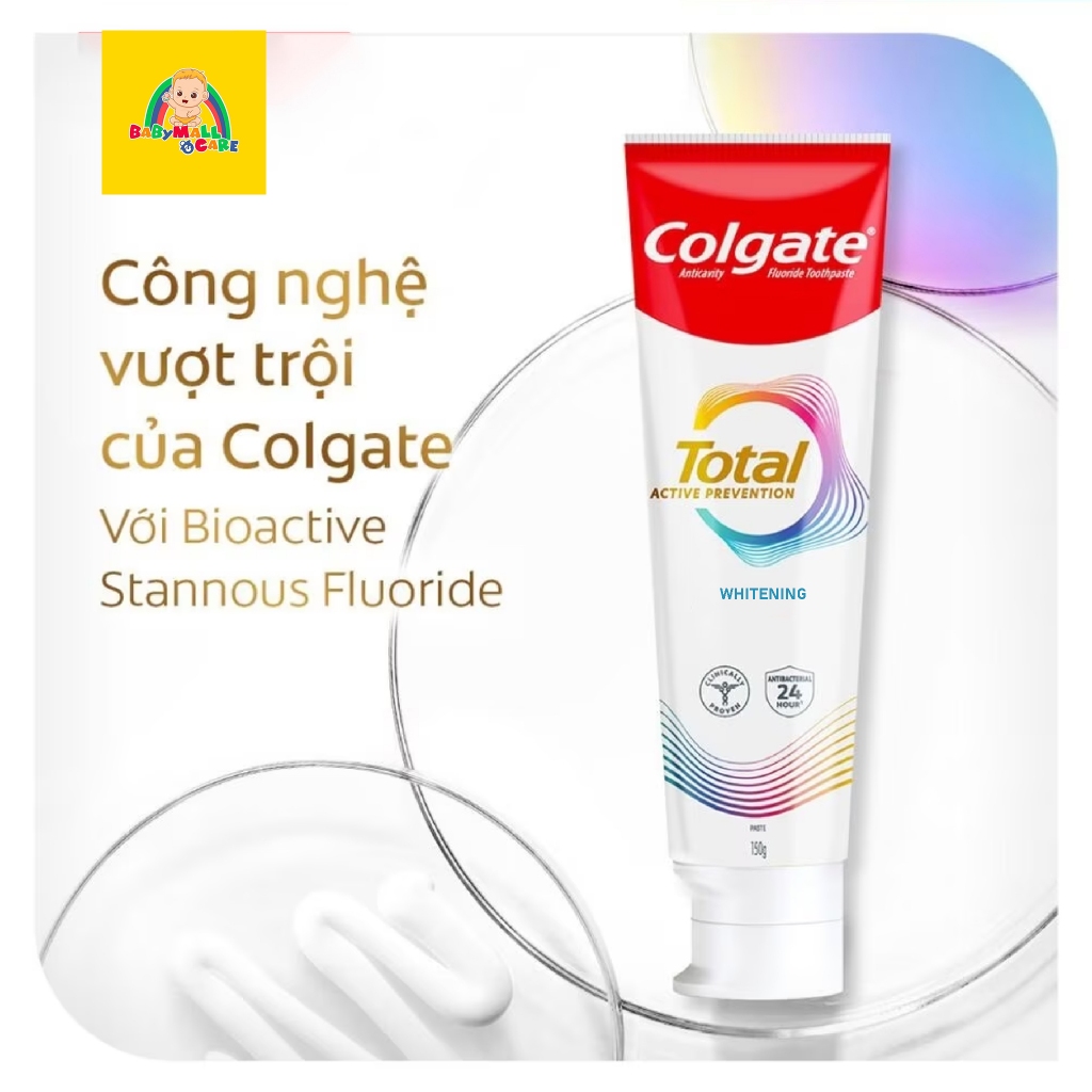 Kem Đánh Răng Colgate Total Active Prevention Whitening Gel 144g | Babymall & Care