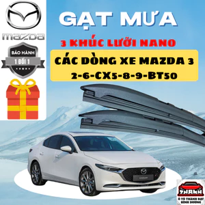 Gạt Mưa Ô Tô MAZDA 3, BT50, MAZDA CX5, CX8, CX9, 2,CX 3, 6 CX3... Lưỡi Silicon NANO Gạt Sạch Êm.3K