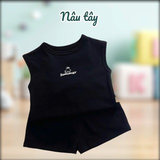 Bộ ba lỗ bộ sát nách cotton 100% – mềm mịn, thấm hút mồ hôi – bé trai & bé gái – size 8-32kg #BL2