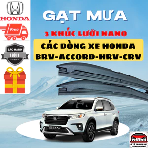 Gạt Mưa Ô Tô Dòng Xe HONDA BRV, CRV, HRV, CITY, CIVIC, BRIO, JAZZ .Lưỡi Silicon NANO Gạt Sạch Êm. 3K