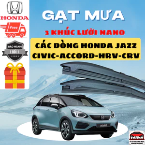 Gạt Mưa Ô Tô HONDA JAZZ CIVIC, CITY, CRV, HRV, BRV, BRIO, ... Lưỡi Silicon NANO Gạt Sạch Êm.HD3K