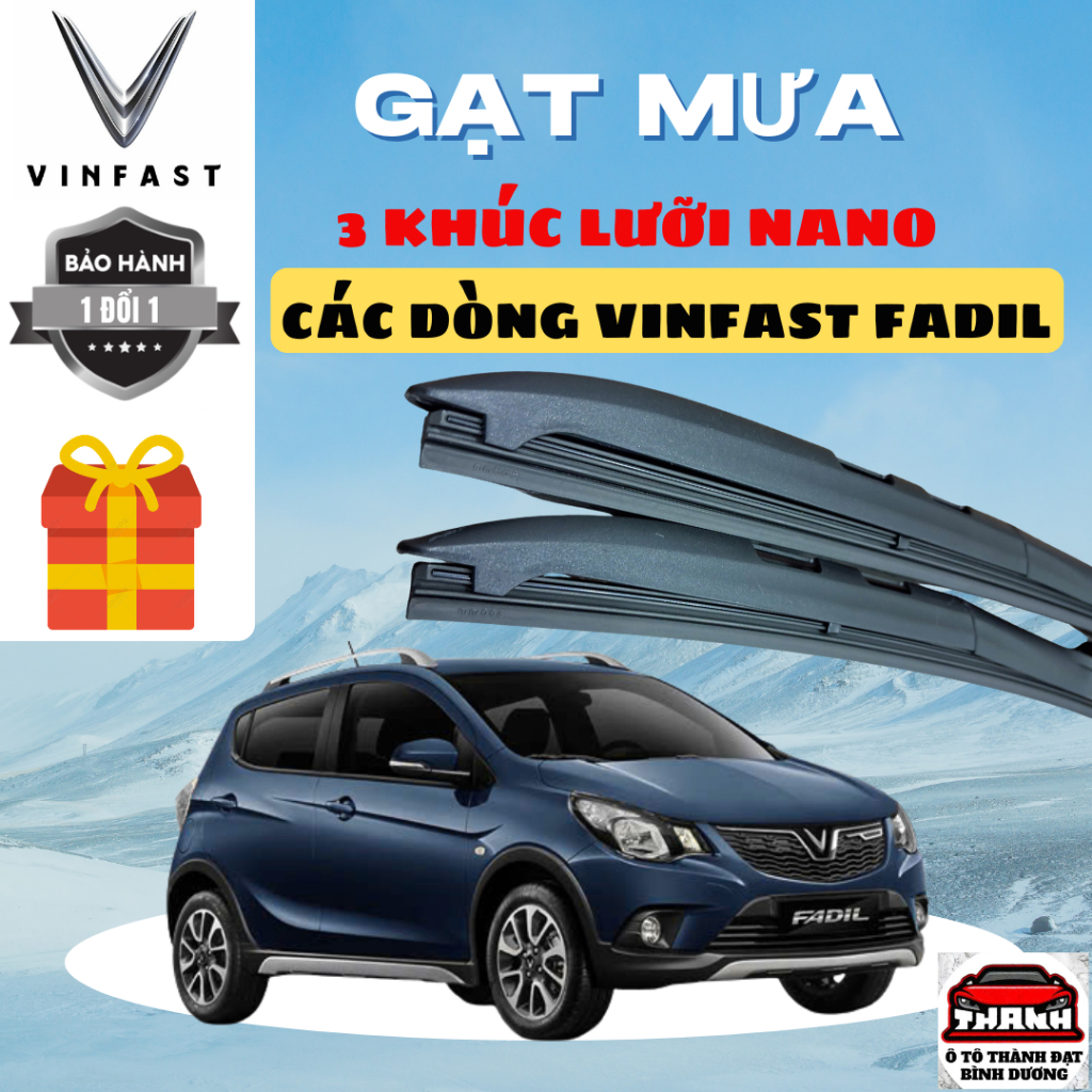 Gạt Mưa FADIL Các Dòng Ô Tô Xe VINFAST, VF3, VF5, VF6 , VF7, VF8, VF9, VFe34. HERIO, LIMO GREEN SIlicon Nano Gạt Sạch Êm