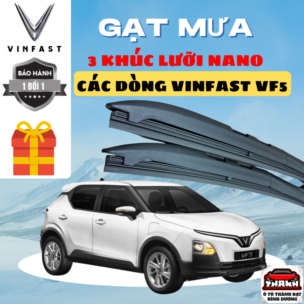 Gạt Mưa VF5, Gạt Mưa Các Dòng Xe VINFAST VF3 , VF6, VF7, VF8, VF9, VFe34, HERIO, LIMO GREEN Lưỡi Silicon NANO Gạt Sạch