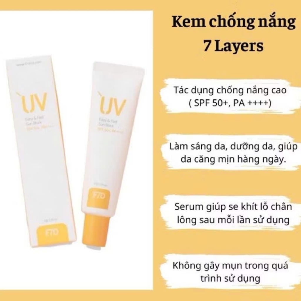 Kem Chống Nắng Giúp Nâng Tone Dưỡng Sáng Da F7D UV