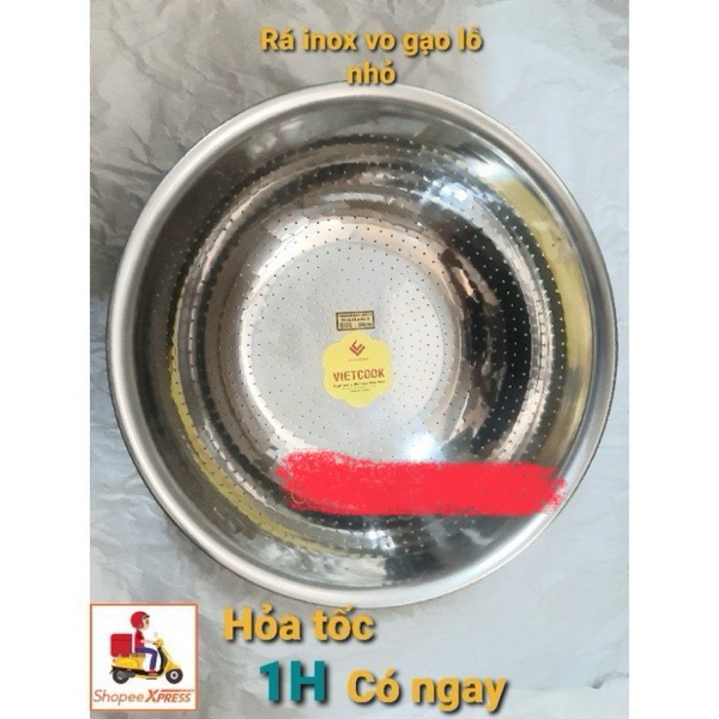 Rá inox vo gạo,rá rổ inox lỗ nhỏ đủ size từ 30/ 32/34/36/38/40/42/44/46 ...