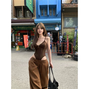 Set áo 2 dây bodysuit quần nỉ suông