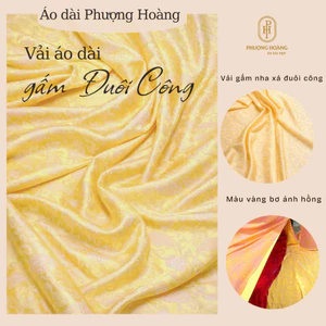 Vải Gấm Nha Xá Đuôi Công Cao Cấp, may áo dài, pháp phục, váy lụa sang trọng dự lễ, tiệc VT10