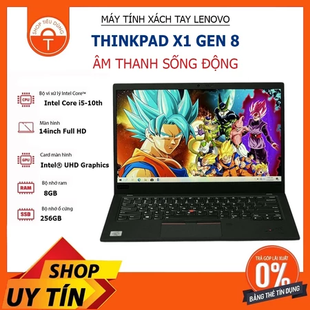 Laptop Lenovo Thinkpad x1carbon Gen 8 core i7 10510U ram 16gb ssd 256 14" pin>4h