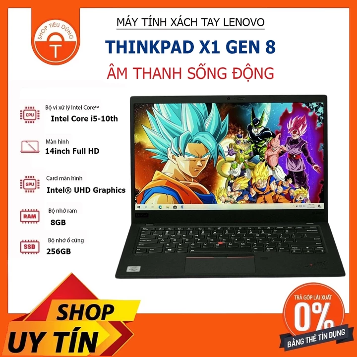 Laptop Lenovo Thinkpad x1carbon Gen 8 core i7 10510U ram 16gb ssd 256 14" pin>4h