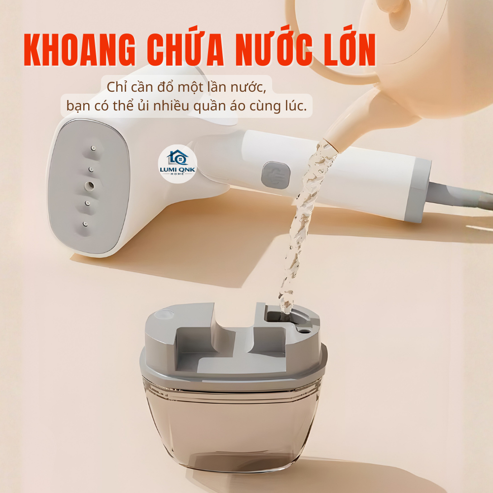 Máy Ủi Hơi Nước Cầm Tay Chính Hãng LUMI QNK HOME - Gấp Gọn Dễ Dùng Tiện Lợi Phù Hợp Cho Mọi Gia Đình