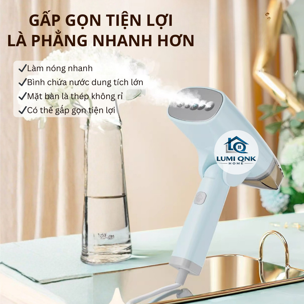 Máy Ủi Hơi Nước Cầm Tay Chính Hãng LUMI QNK HOME - Gấp Gọn Dễ Dùng Tiện Lợi Phù Hợp Cho Mọi Gia Đình