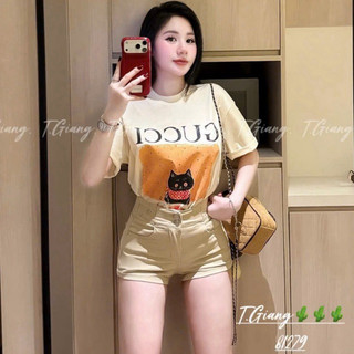 QCL1 Tổng hợp quần sooc jeans hoạ tiết sang chảnh xịn sò