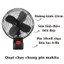 Quạt Tích Điện Lồng Sắt, Cánh Sắt MaKiTa Kích Thước 8 Inch, Quạt Để Bàn Công Suất Lớn 2 Chế Độ Gió Siêu Mát, Bền Bỉ