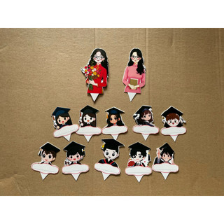 Bịch 10 sét cắm giáo viên và học sinh trang trí bánh kem thêm ý nghĩa