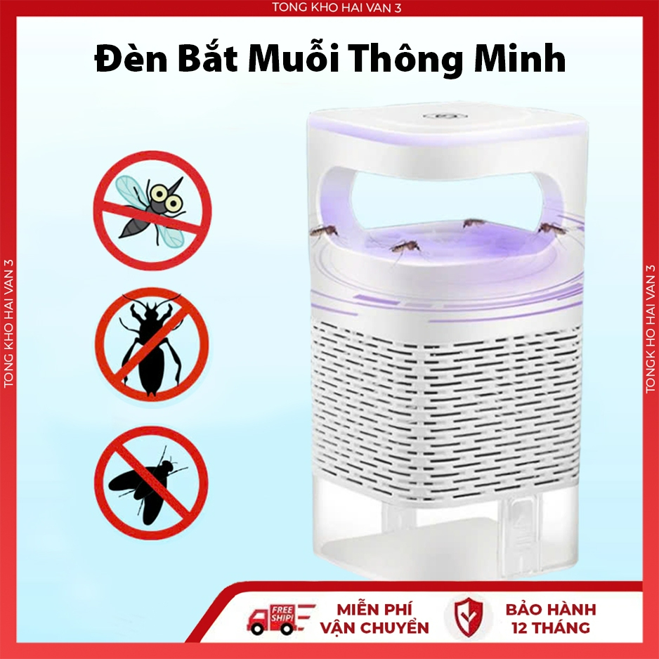 Đèn Bắt Muỗi, Máy Bắt Muỗi Loại To 21cm thông minh công nghệ cao, cổng sạc usb bảo hành 1 năm
