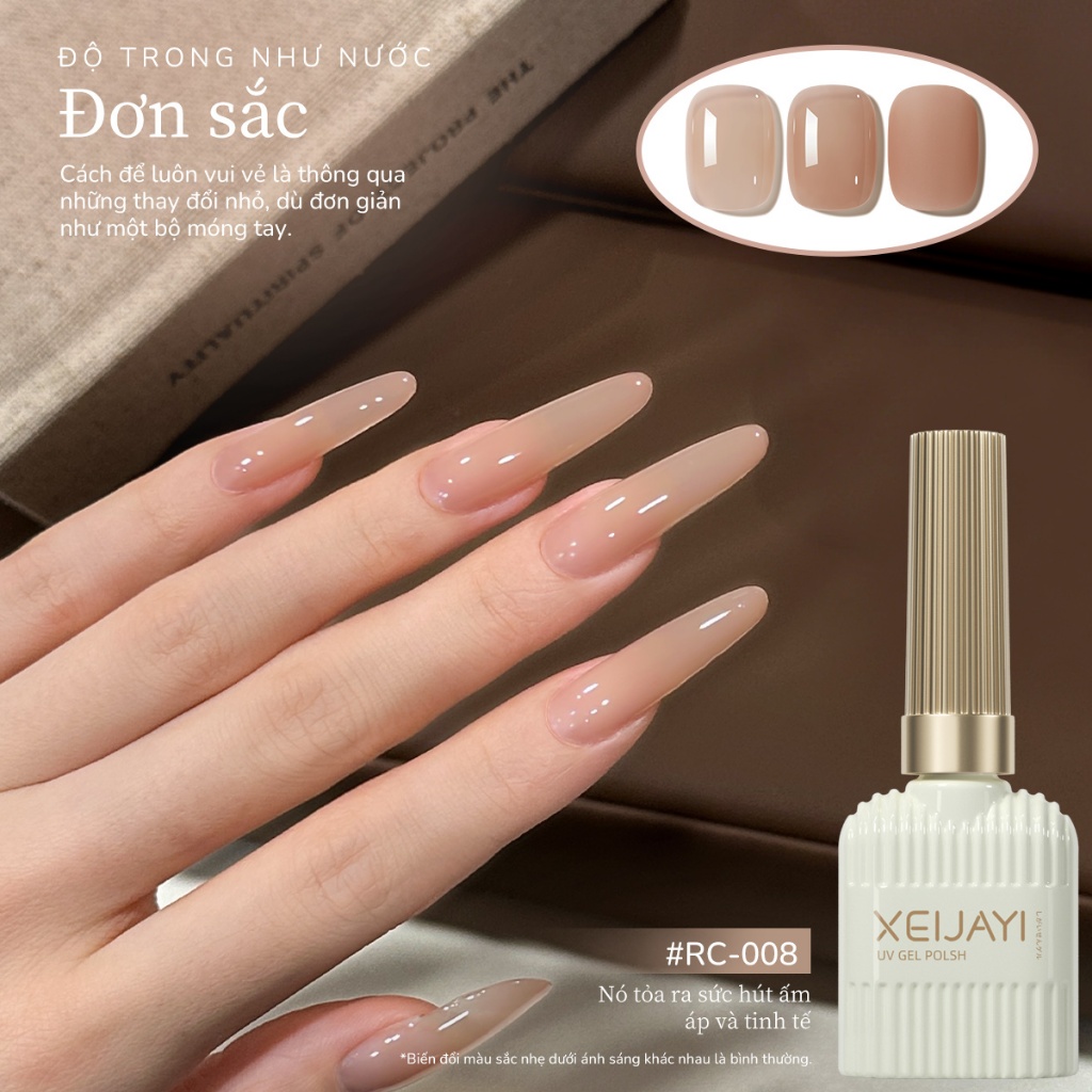 XEIJAYI 15ml Sơn móng tay gel màu nude mới, bền màu, phù hợp cho salon và sử dụng hàng ngày.