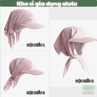 Mũ Lưỡi Trai Kèm Khăn Trùm Che Nắng Nữ – Chống UV Toàn Diện, Vành Rộng, Dây Thắt Điều Chỉnh | Kho sỉ gia dụng alulu