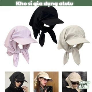 Mũ Lưỡi Trai Kèm Khăn Trùm Che Nắng Nữ – Chống UV Toàn Diện, Vành Rộng, Dây Thắt Điều Chỉnh | Kho sỉ gia dụng alulu