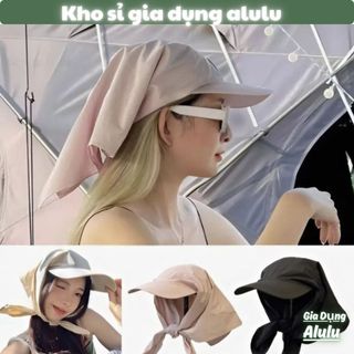 Mũ Lưỡi Trai Kèm Khăn Trùm Che Nắng Nữ – Chống UV Toàn Diện, Vành Rộng, Dây Thắt Điều Chỉnh | Kho sỉ gia dụng alulu