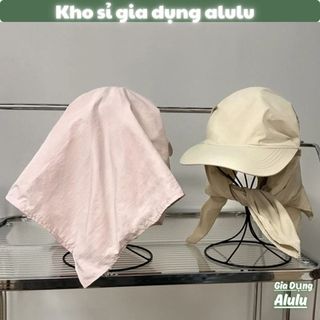 Mũ Lưỡi Trai Kèm Khăn Trùm Che Nắng Nữ – Chống UV Toàn Diện, Vành Rộng, Dây Thắt Điều Chỉnh | Kho sỉ gia dụng alulu