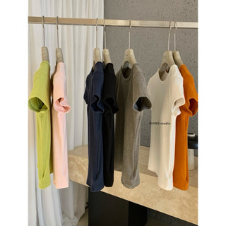 𝐏𝐡𝐢𝐞𝐧 𝐖𝐆𝐖𝐄 | (Sẵn) w8558 Áo Thun Cotton Co Dãn Ôm body Bản Có Mút Đệm Ngực