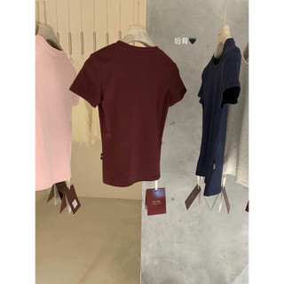 𝐏𝐡𝐢𝐞𝐧 𝐖𝐆𝐖𝐄 | (Sẵn) w8539 Áo Thun Co Dãn Cổ Tròn Fit Dáng Cộc Tay
