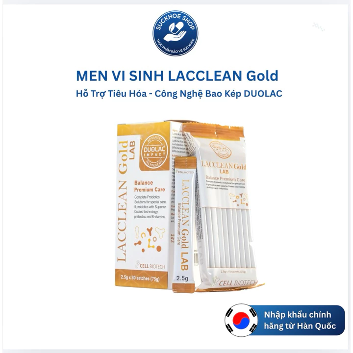 Lacclean gold Hàn Quốc Men vi sinh bao kép bổ sung lợi khuẩn Probiotic hỗ trợ tiêu hoá, giảm cân