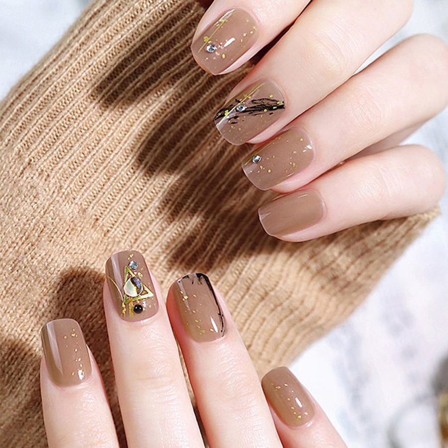 XEIJAYI 15ml Sơn móng tay gel màu nâu nude, bền màu và bóng mượt, thích hợp cho việc tự làm nghệ thuật vẽ móng.