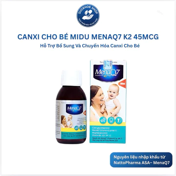 Canxi Cho Bé Midu Menaq7 K2 45Mcg Hỗ Trợ Bổ Sung Và Chuyển Hóa Canxi Cho Bé