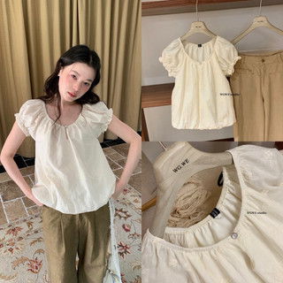 𝐏𝐡𝐢𝐞𝐧 𝐖𝐆𝐖𝐄 | (Sẵn) w8740 Áo Thô Kiểu Cô Chun Bo Bí Nhẹ Nhàng