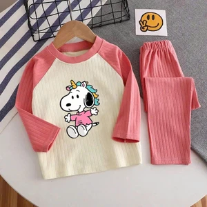 🌸 ĐỒ BỘ BÉ GÁI DÀI TAY GÂN MỀM MỊN – HÌNH DỄ THƯƠNG 🌸 DG539