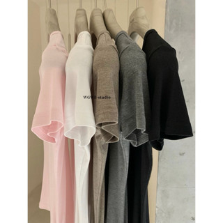 𝐏𝐡𝐢𝐞𝐧 𝐖𝐆𝐖𝐄 | (Sẵn Hồng) w8821 Áo Thun Ôm Vải Mềm Mịn Cotton Co Dãn 5 Màu Trơn