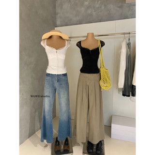 𝐏𝐡𝐢𝐞𝐧 𝐖𝐆𝐖𝐄 | w8668 Áo Thun Ren Ôm Slay Co Dãn
