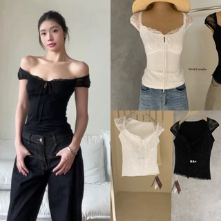 𝐏𝐡𝐢𝐞𝐧 𝐖𝐆𝐖𝐄 | w8668 Áo Thun Ren Ôm Slay Co Dãn