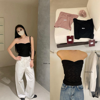 𝐏𝐡𝐢𝐞𝐧 𝐖𝐆𝐖𝐄 | (Sẵn Đen) w8483 Áo Quây Thêu Hoa Lỗ Soắn Ngực 2 Màu