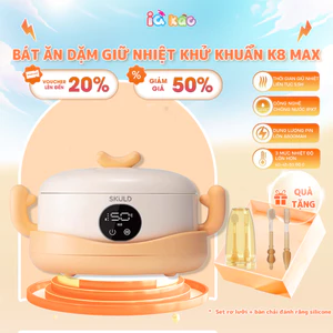 Bát Ăn Dặm Giữ Nhiệt Chia Ngăn SKULD K8MAX -Tích Điện, Khử Khuẩn UV, Chống Nước IPX7, Làm Ấm Đa Chiều Cho Bé IQKAO