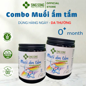 Combo Muối Ấm Tắm (Da thường) SingSong, hỗ trợ ngừa cảm lạnh, rôm sảy - 2 hũ 200gr
