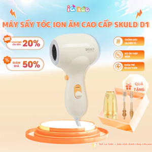 Máy Sấy Tóc Ion Âm SKULD D1 Có Dây - 2 Chế Độ Tiện Lợi, Đèn Led, Độ Ồn Thấp, Chống Bức Xạ Điện Từ, An Toàn Cho Bé IQKAO