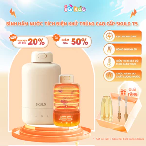 Bình Hâm Nước Pha Sữa Giữ Nhiệt Tích Điện SKULD T5 - Hâm Nước, Kiểm Tra Nhiệt Độ, Thanh Trùng An Toàn Cho Bé 400ml