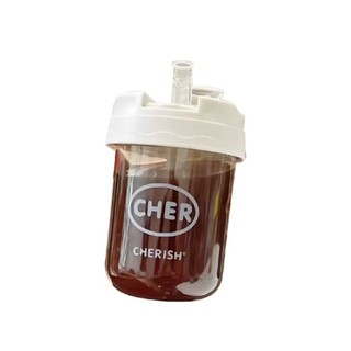 Cốc Nhựa Uống Nước Cầm Tay Xinh Xắn Kèm Ống Hút như hình