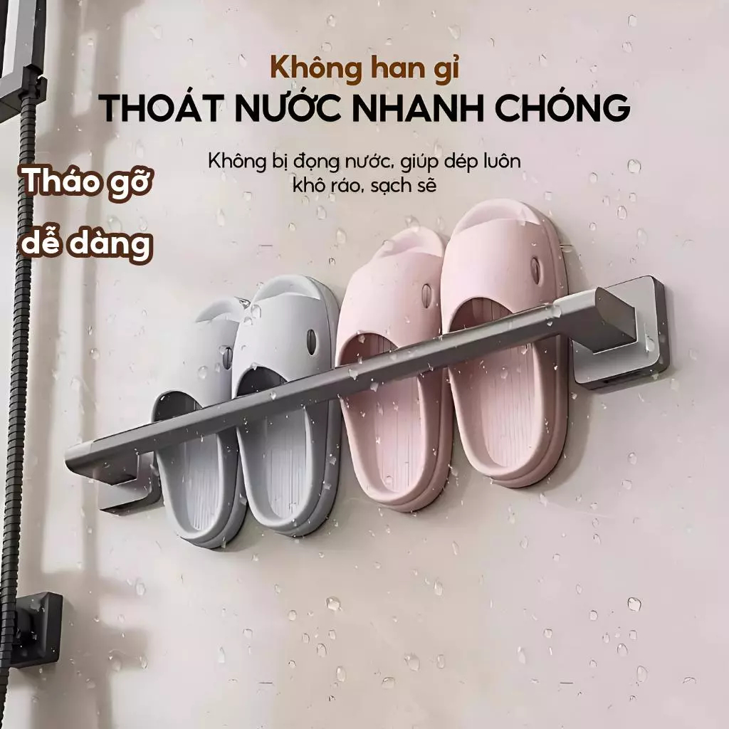 Thanh Treo Khăn Nhà Tắm Dán Tường, Giá Treo Dép Hợp Kim Nhôm Cao Cấp Kèm Miếng Dán